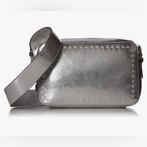 Cole Haan Handbags - Cole Haan Payson Metallic Silver Camera Crossbody Bag
